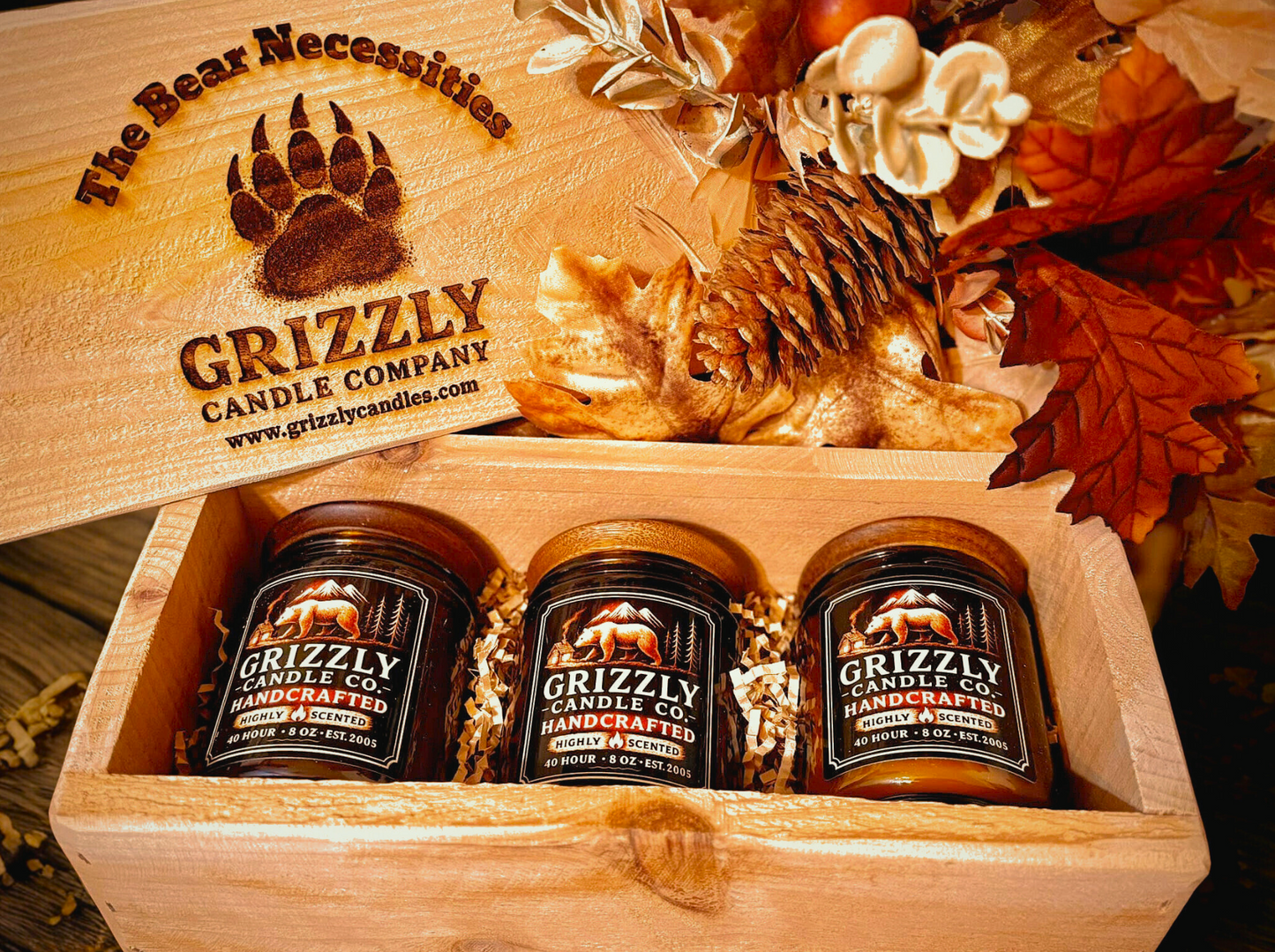 Grizzly Candle Gift Box – 3 Pack