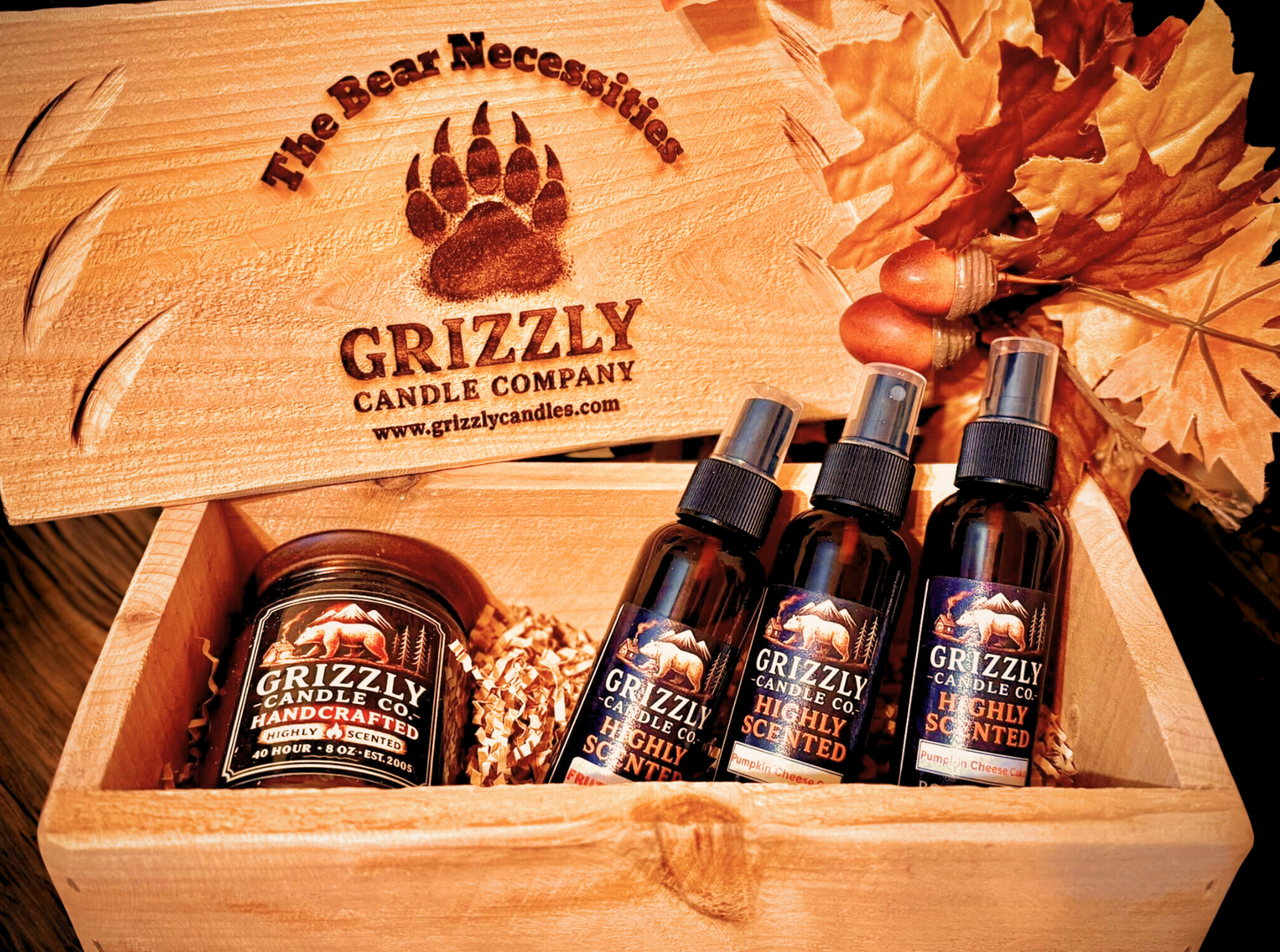 Candle & Room Spray Gift Set – 1 Candle + 3 Sprays